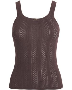 Sandro Pointelle Bow-Detail Tank Top - Brown