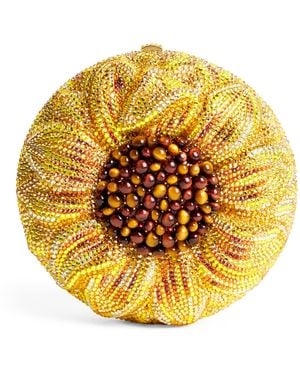 Judith Leiber Crystal Sunflower Soleil Clutch Bag - Metallic