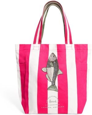 Harrods Embellished Fish Tote Bag - Pink