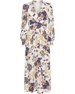 ME+EM Crepe Paisley Maxi Dress - White