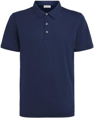 Sunspel Supima Cotton Polo Shirt - Blue