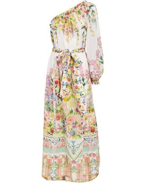CAMILLA Organic Cotton One-Shoulder Midi Dress - Metallic