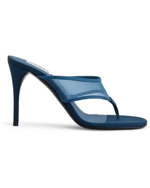 Alaïa Mesh Thong Mules 90 - Blue