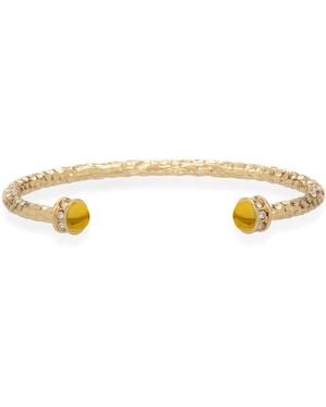 Halcyon Days Hammered Citrine Torque Bangle - Natural