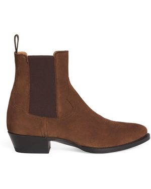 Ralph Lauren Suede Western Chelsea Boots - Brown