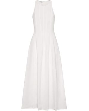 Brunello Cucinelli Twill Midi Dress - White