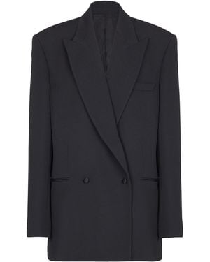 Balmain Wool Oversized Blazer - Blue