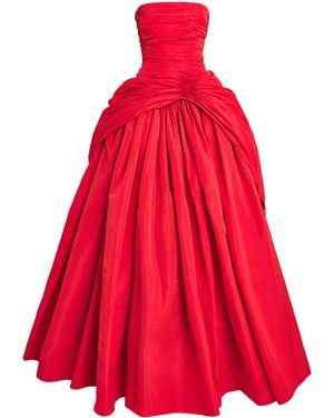 Marmar Halim Ruched Strapless Gown - Red