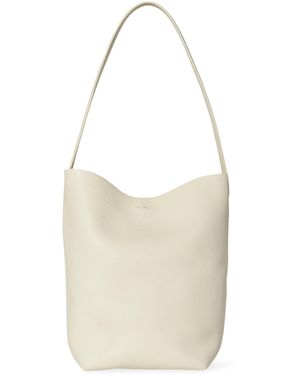 The Row Small Park Leather Tote Bag - White