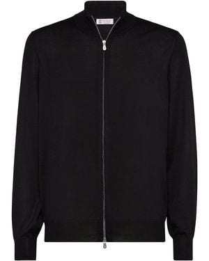Brunello Cucinelli Cashmere-Silk Cardigan - Black