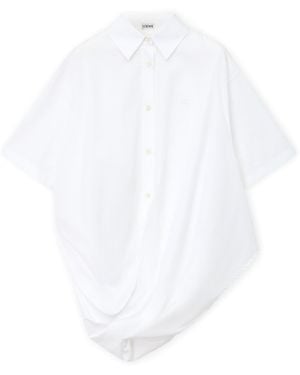 Loewe Draped Cotton Shirt - White