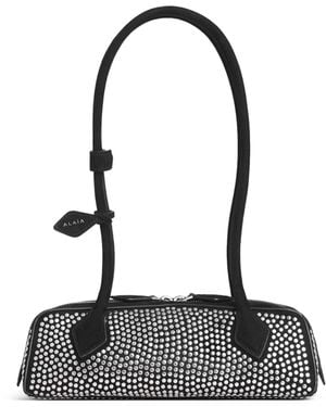 Alaïa Small Suede Studded Le Teckel Shoulder Bag - Black