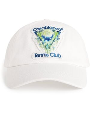 CASABLANCA Flaming Tennis Club Baseball Cap - White