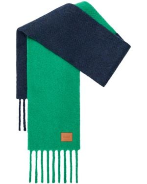 Loewe Alpaca-Wool-Blend Bi-Colour Scarf - Green