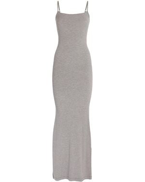 Skims Soft Lounge Long Slip Dress - Gray