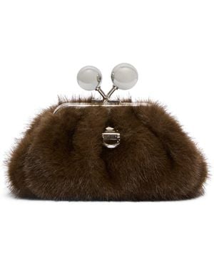 Weekend by Maxmara Mini Sheepskin Pasticcino Clutch Bag - Brown