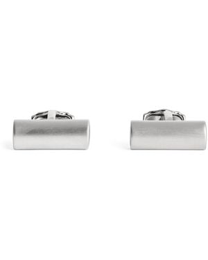 Tateossian Bronze-Plated Cylinder And Enamel Cufflinks - White