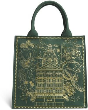 Harrods Small Building Shopper Bag - Green