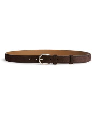 dunhill Suede Belt - Brown
