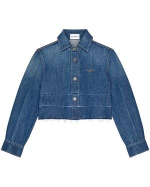Givenchy Frayed Denim Shirt - Blue