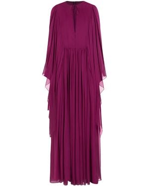 Dolce & Gabbana Silk Chiffon Maxi Dress - Purple