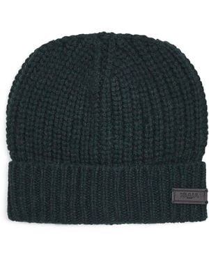 Isaia Cashmere Rib-Knit Beanie - Green