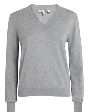 ÉTERNE Cotton-Cashmere Lennox Sweater - Gray