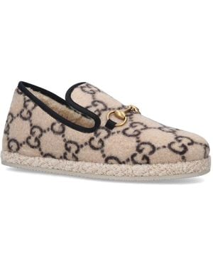 Gucci Wool Fria Logo Espadrille Loafers - Multicolor