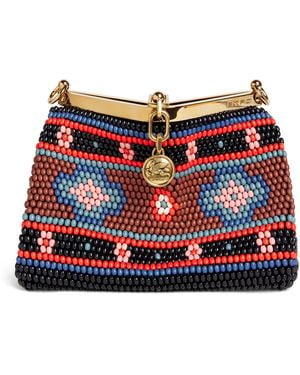 Etro Small Beaded Vela Shoulder Bag - Red