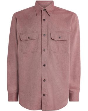 James Purdey & Sons Cotton Double Pocket Shirt - Purple