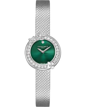 Chaumet Stainless Steel And Diamond Hortensia Watch - Green