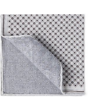 Brunello Cucinelli Silk Geometric Pocket Square - Metallic