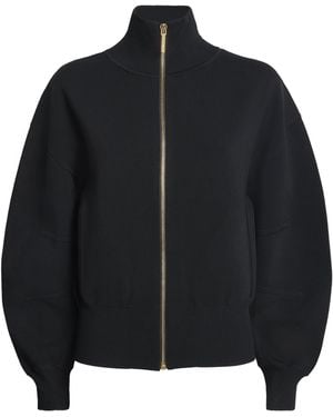 JOSEPH Milano-Knit Sable Bomber Jacket - Black