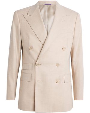 Ralph Lauren Wool Kent Double-Breasted Blazer - Natural