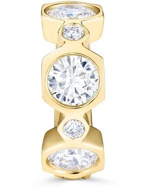 David Morris Small And Diamond Triolette Hexagon Single Hoop Earring - Metallic