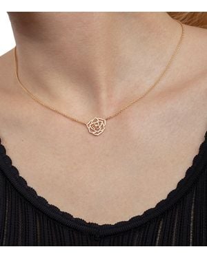Piaget Rose And Diamond Rose Pendant Necklace - Brown