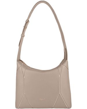 Chopard Grained Calfskin Diamond Shoulder Bag - White