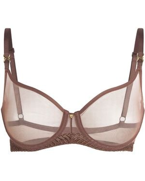 Aubade Sheer Emotion Underwired Half-Cup Bra - Natural