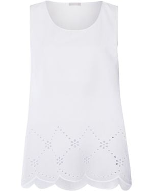 Hanro Cotton Broderie Anglaise Tank Top - White