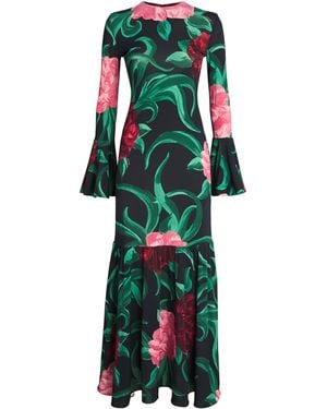 La DoubleJ Alba Flared Maxi Dress - Green