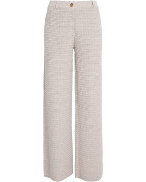 Guest In Residence Linen-Silk Waffle Work Trousers - Grey
