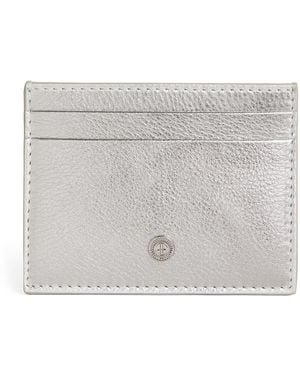 Harrods Leather Metallic Card Holder - Grey