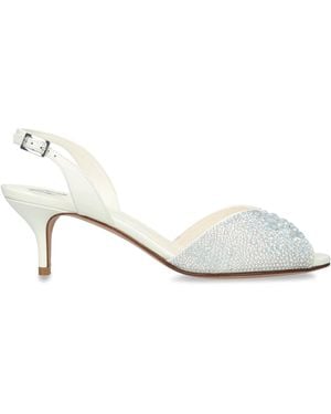 Gina Satin Embellished Arabel Pumps 50 - White