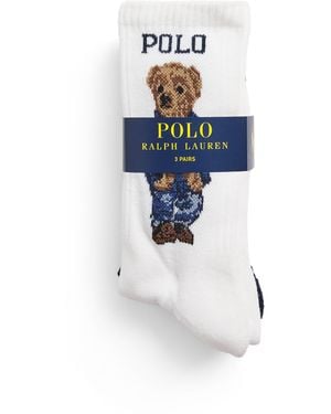 Polo Ralph Lauren Polo Bear And Polo Pony Socks - White