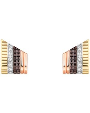 Boucheron Mixed And Diamond Quatre Classique Stud Earrings - Metallic