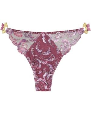 Bordelle Open-Back Siren Briefs - Purple