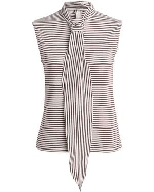 ME+EM Impossibly Soft Tank And Scarf - Brown