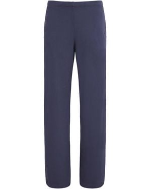 ÉTERNE Cotton-Blend Wide-Leg Sweatpants - Blue