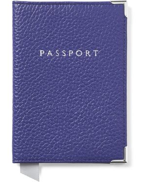 Aspinal of London Leather Passport Cover - Blue