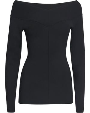 Stella McCartney Stretch Knit Off-The-Shoulder Top - Black